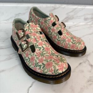 Dr. Martens 8065 J Pink Floral Mary Jane Girls Youth Juniors Dress Shoes US 3